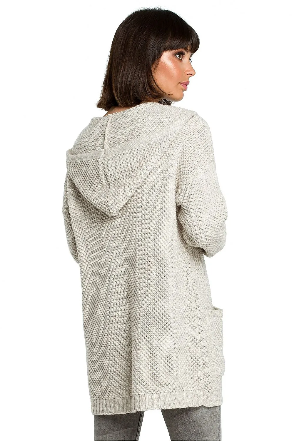 Elegant Hooded Longline Cardigan
