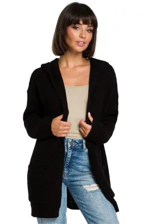 Elegant Hooded Longline Cardigan