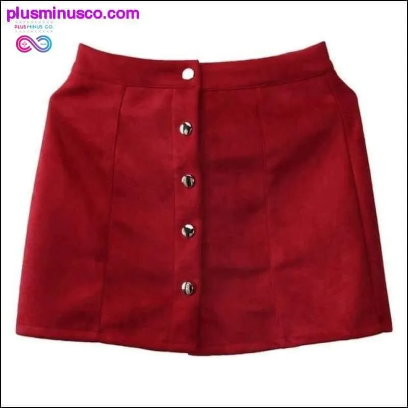 Elegant Summer-themed Suede Leather A-line Mini Skirt at