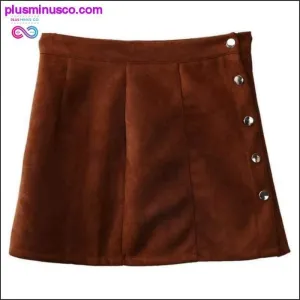 Elegant Summer-themed Suede Leather A-line Mini Skirt at