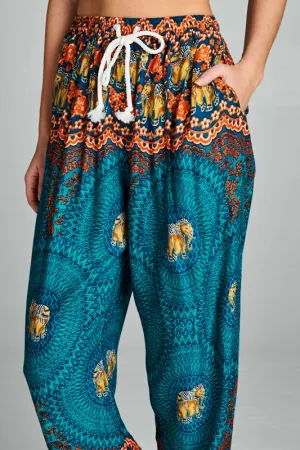 ELEPHANT PRINTED HAREM PANTS