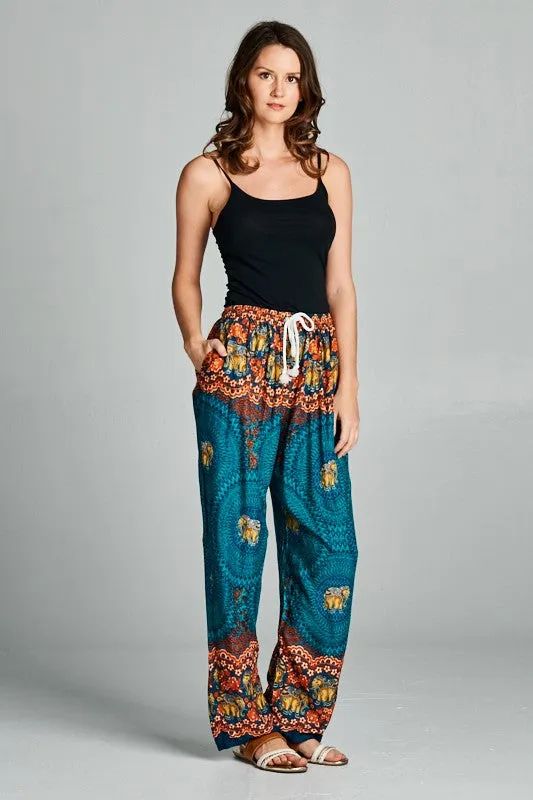 ELEPHANT PRINTED HAREM PANTS