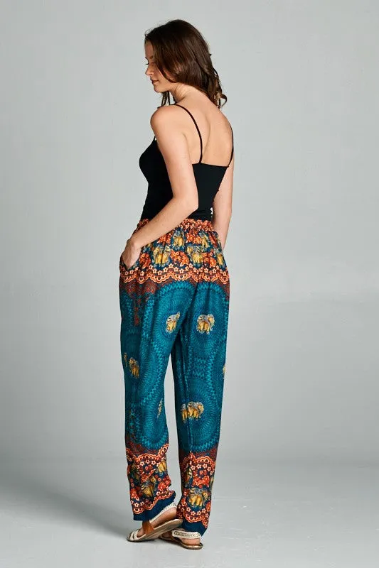 ELEPHANT PRINTED HAREM PANTS