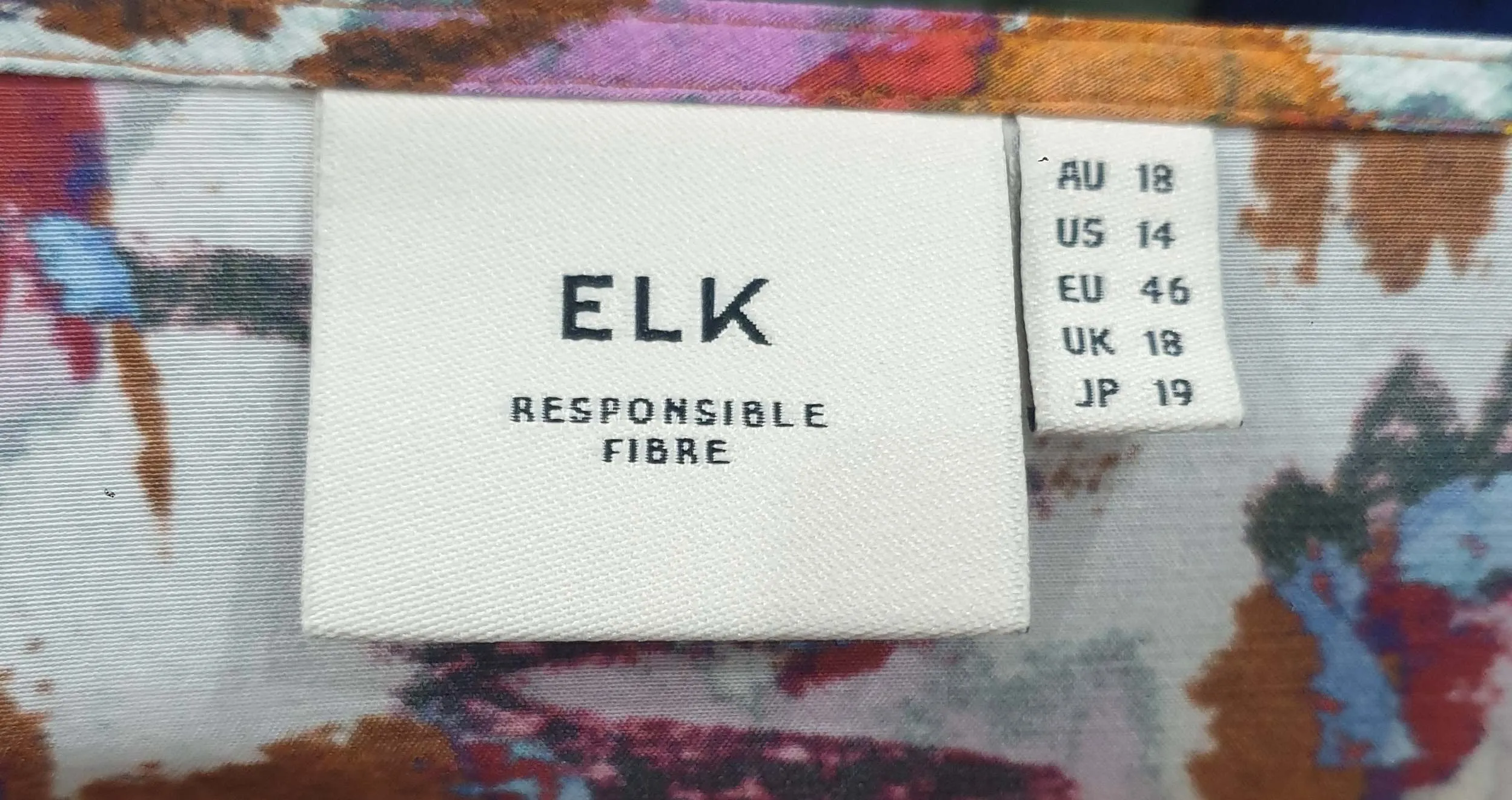Elk purple-based unique print dress size 18