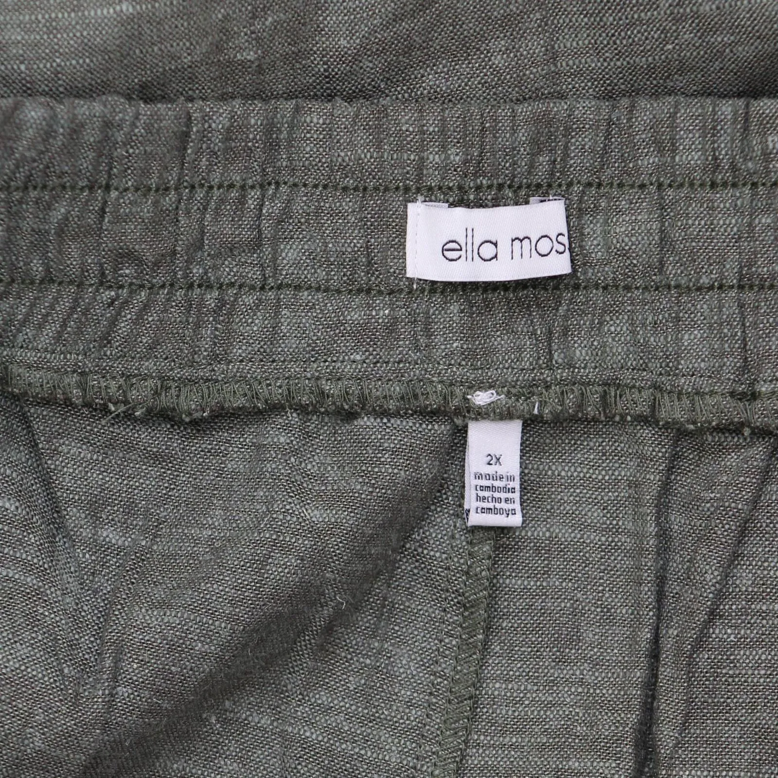 Ella Moss Womens Wide Leg Pull On Linen Blend Pants 1776705