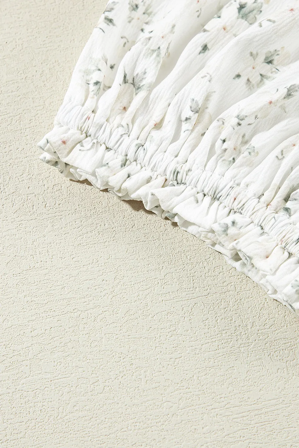 Elysa Smocked Printed Short Sleeve Jumpsuit