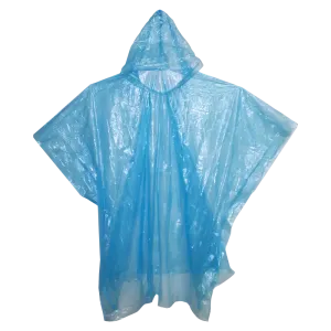 Emergency Rain Poncho With Hood, Reusable