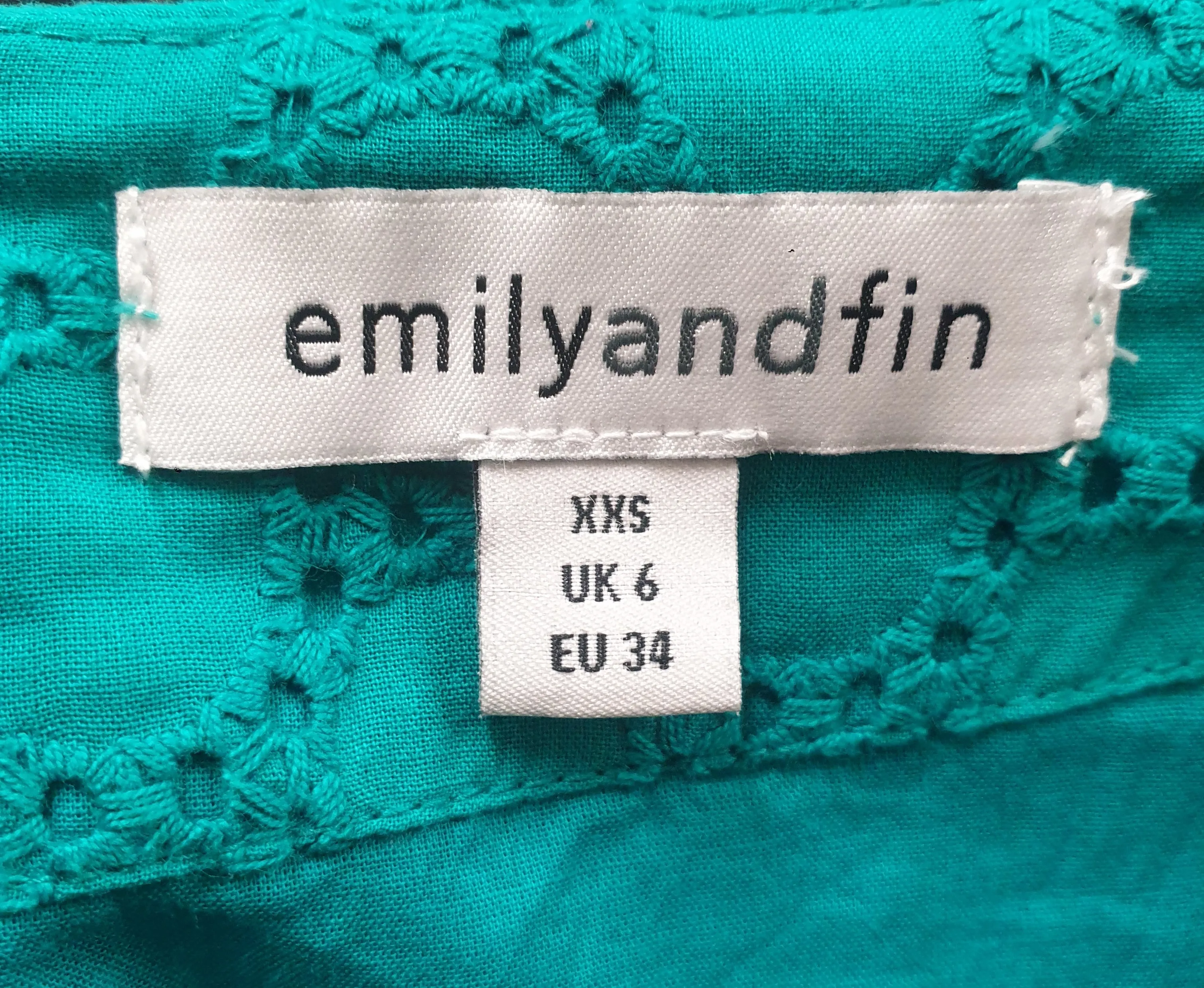Emily and Fin green cap sleeve dress size XXS