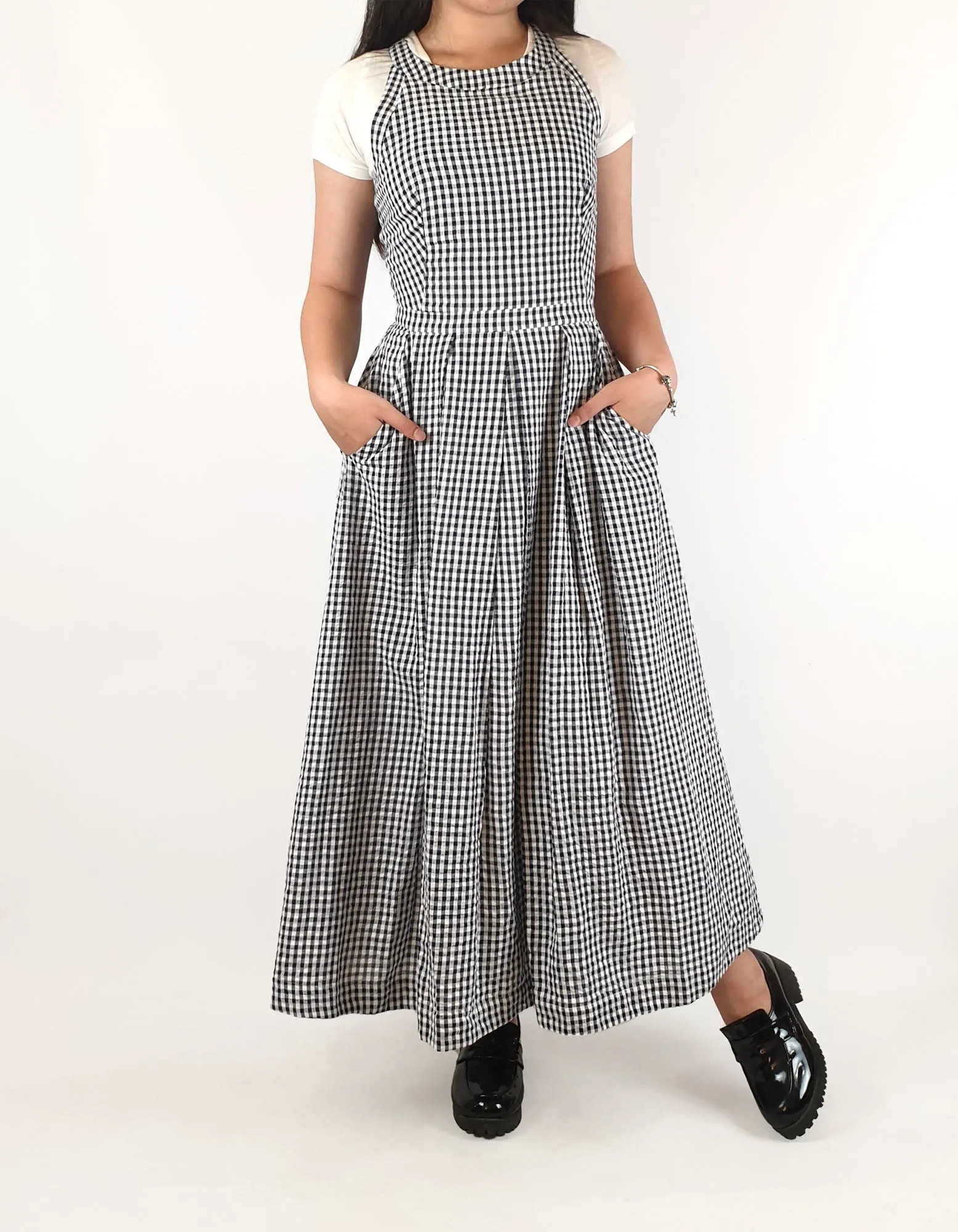 Emily and Fin navy and white gingham dress size XXS