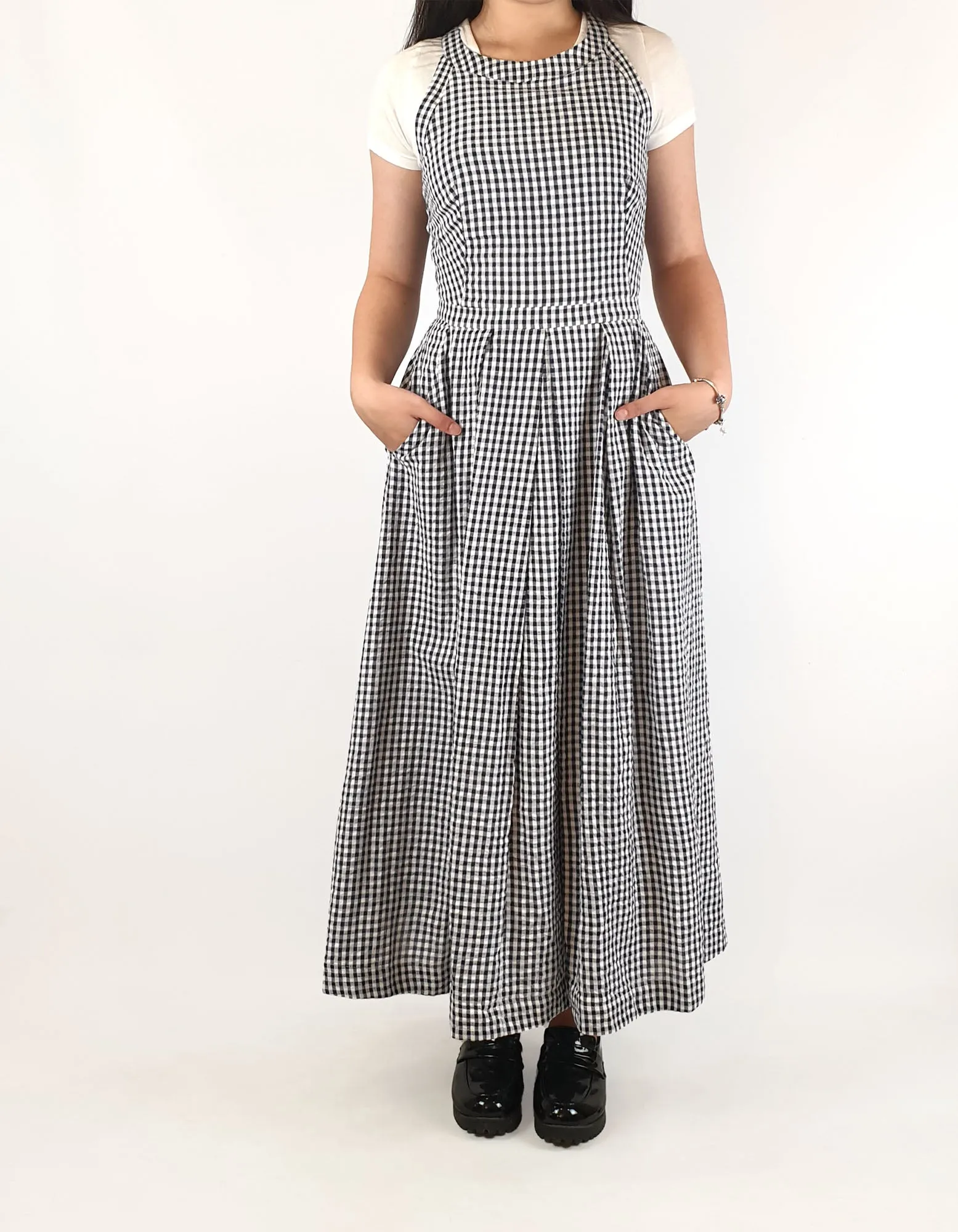 Emily and Fin navy and white gingham dress size XXS