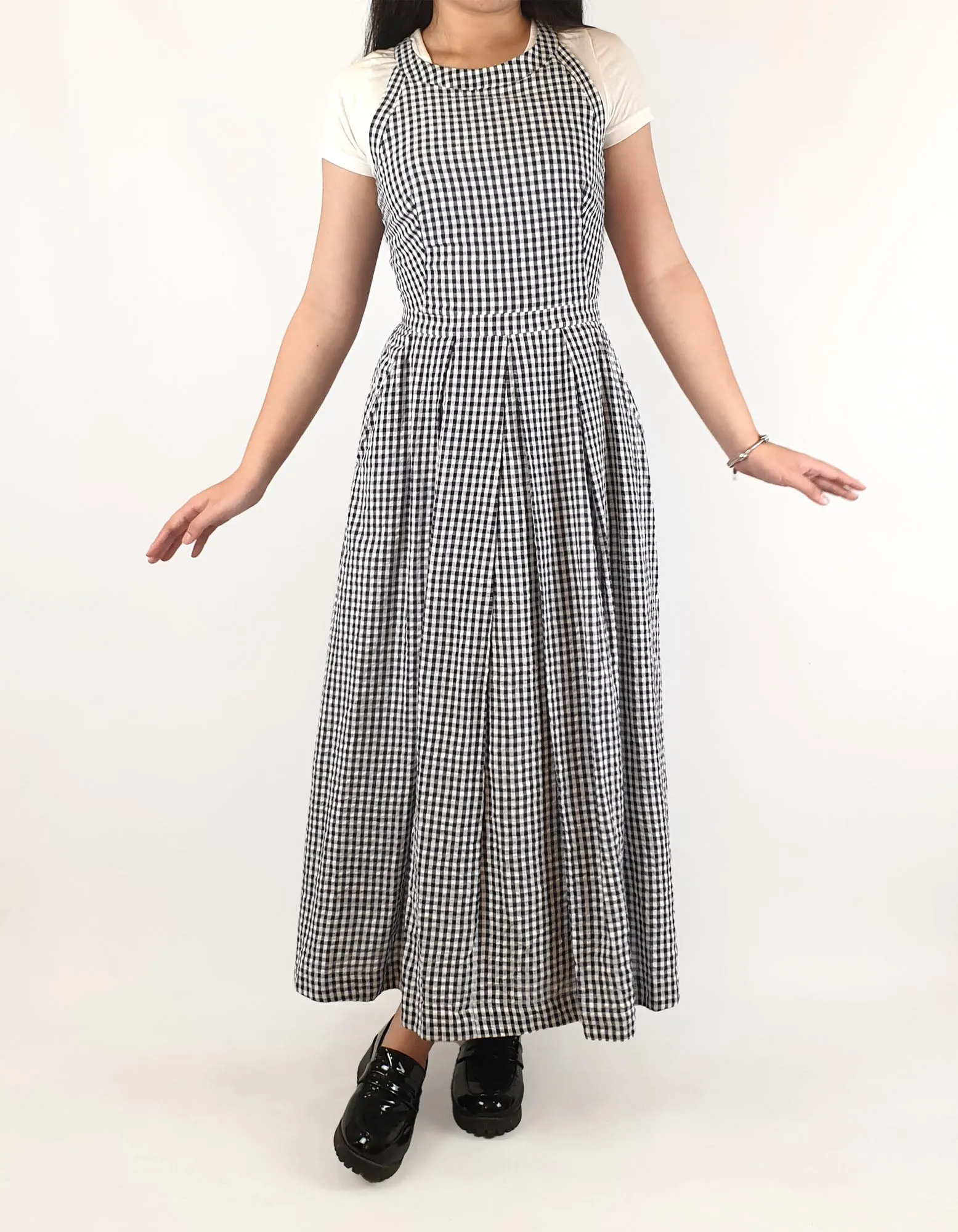 Emily and Fin navy and white gingham dress size XXS
