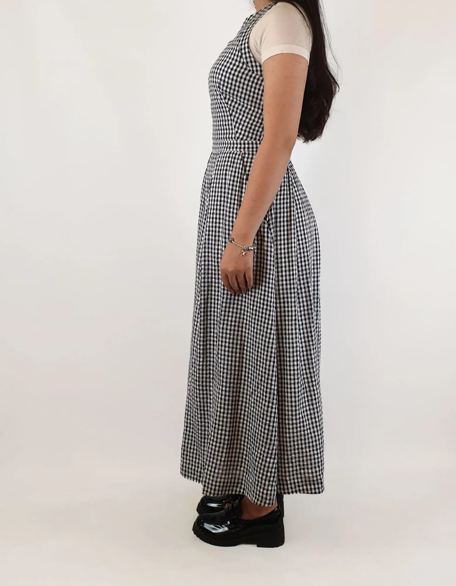 Emily and Fin navy and white gingham dress size XXS