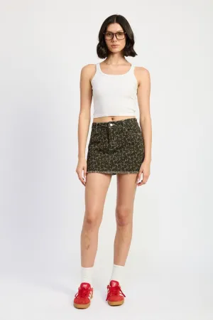 Emory Park Animal PRINTED DENIM MINI SKIRT