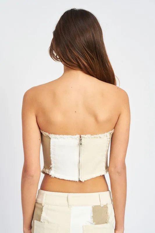 Emory Park SLEEVELESS BLOCK CORSET TOP