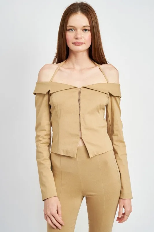 Emory Park SPAGHETTI STRAP OFF SHOULDER TOP