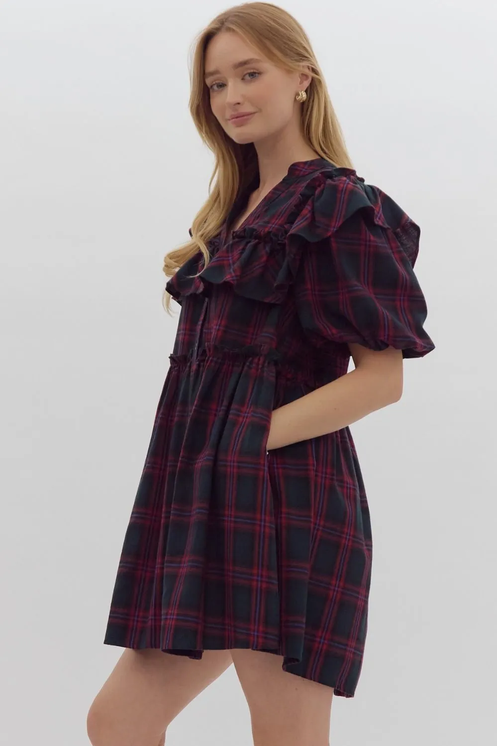 Eve Green Plaid Dress