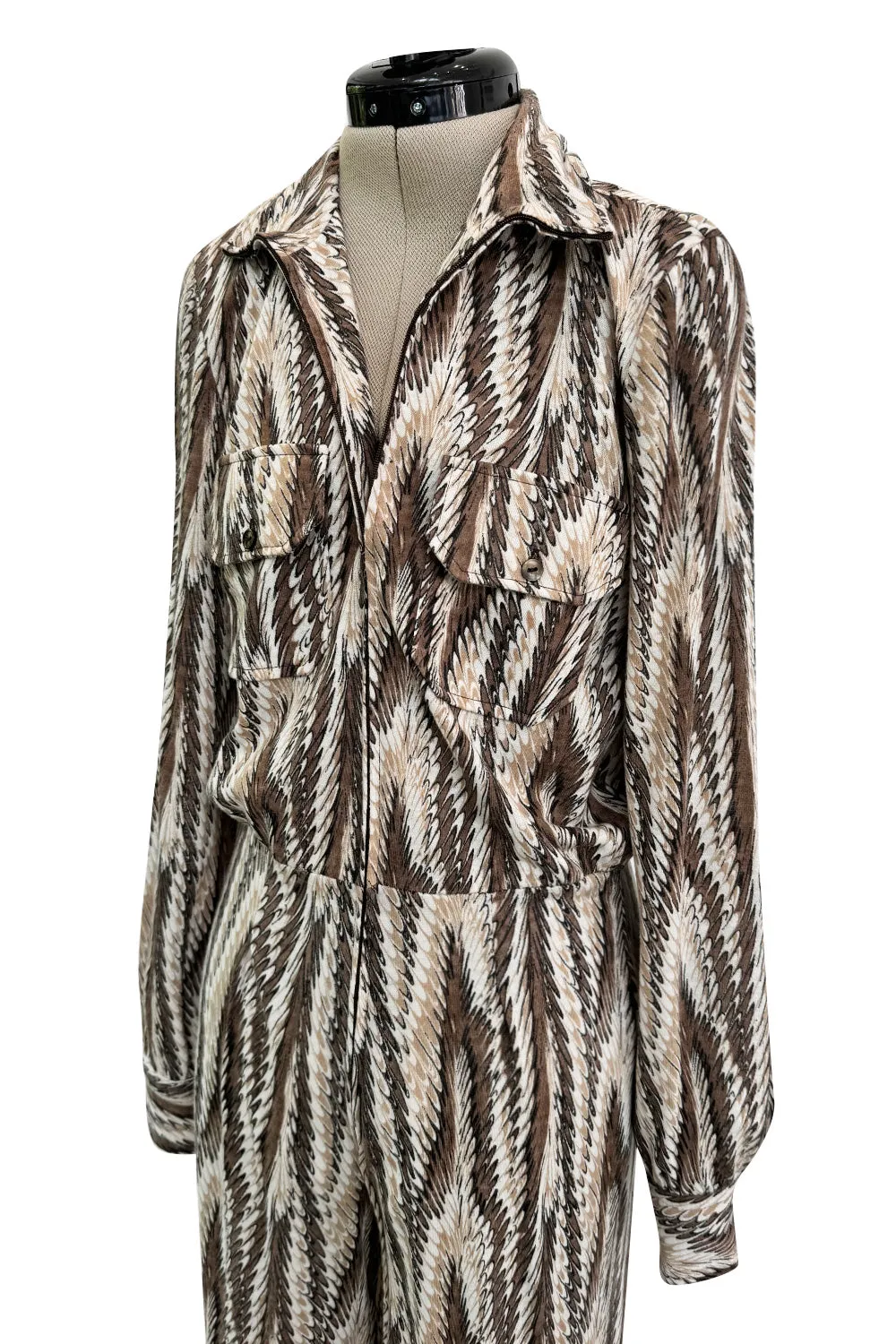 Fabulous Fall 1975 Diane Von Furstenberg Soft T-Shirt Feel Jersey Printed Jumpsuit