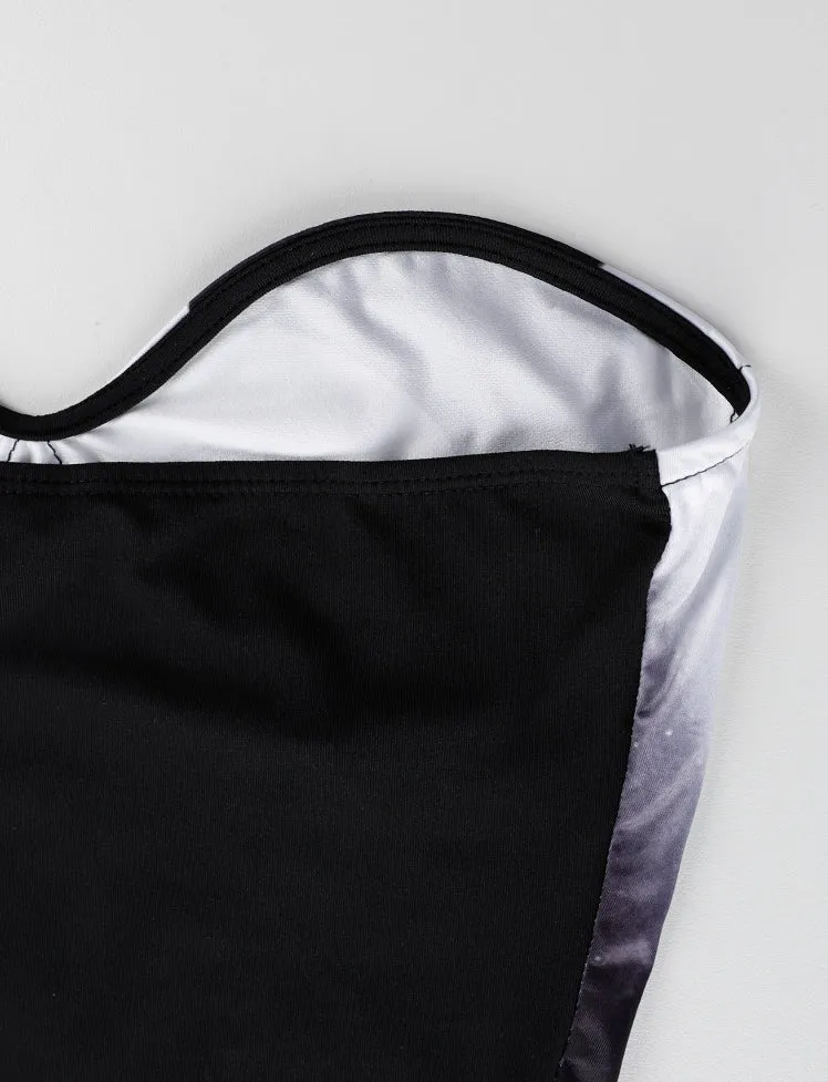 Face Print Off Shoulder Corset
