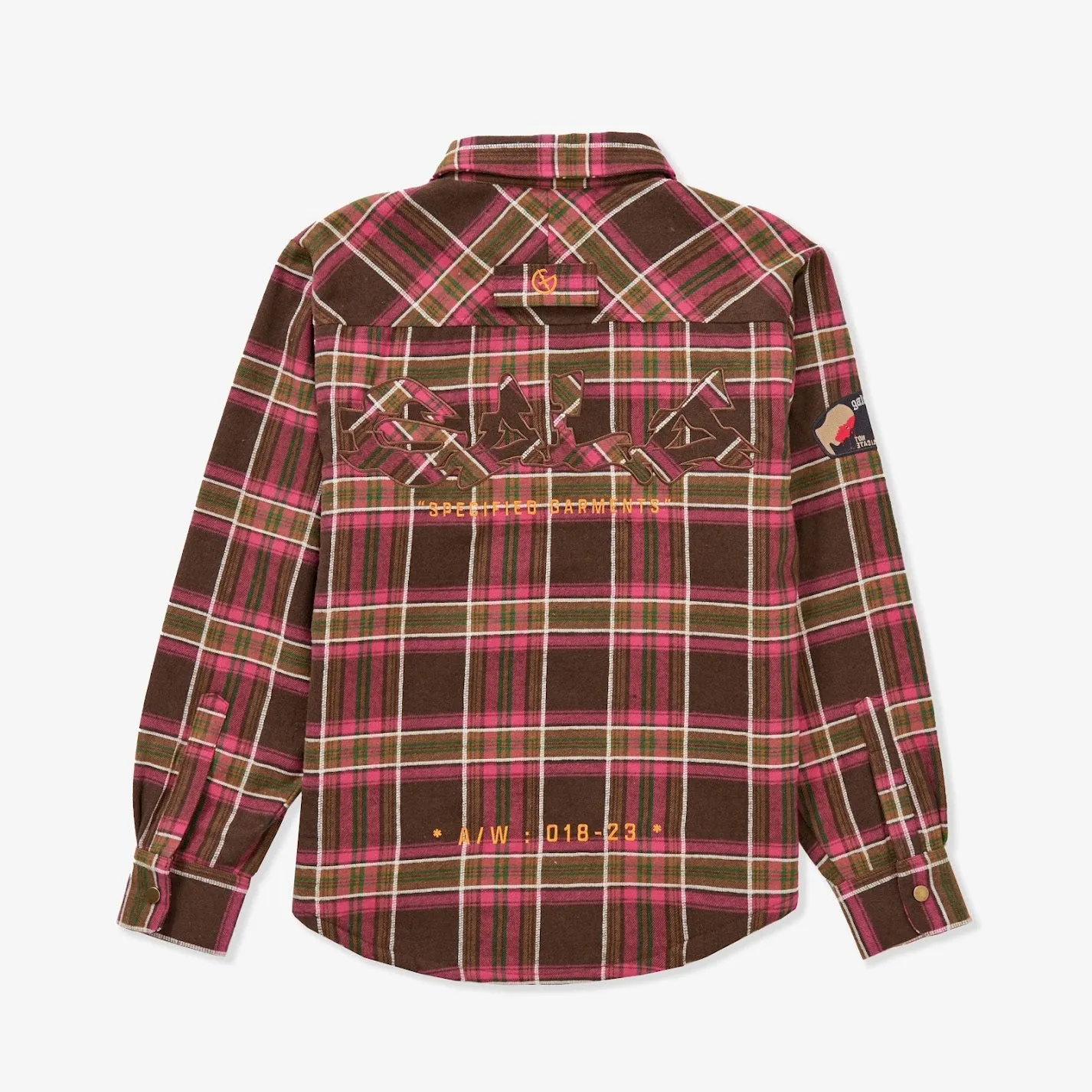 FACES FLANNEL OVERSHIRT (BROWN/PINK)