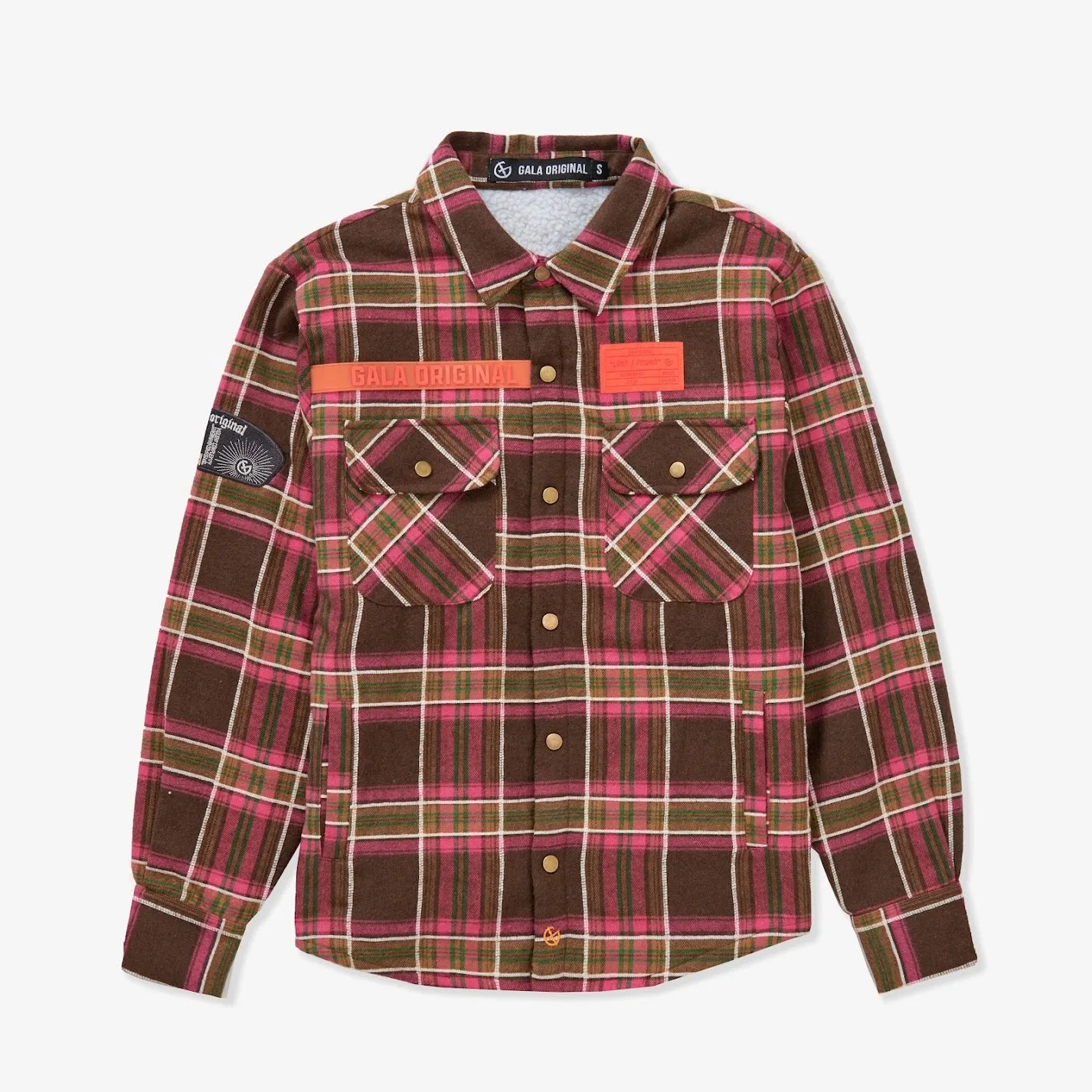 FACES FLANNEL OVERSHIRT (BROWN/PINK)