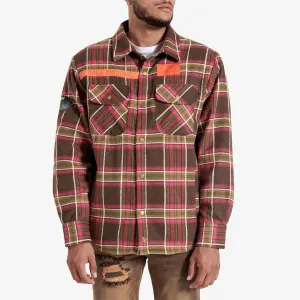 FACES FLANNEL OVERSHIRT (BROWN/PINK)