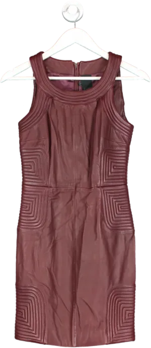 Faith Connexion Red Leather Geometric Mini Dress UK XS/S