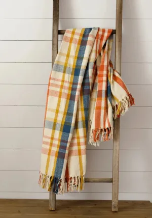 Fall Plaid Flannel Throw Blanket