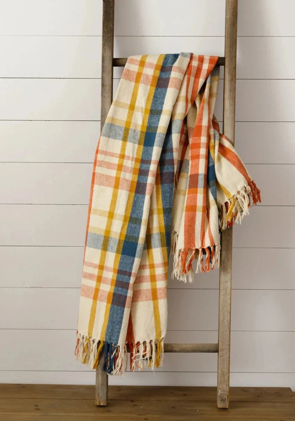 Fall Plaid Flannel Throw Blanket