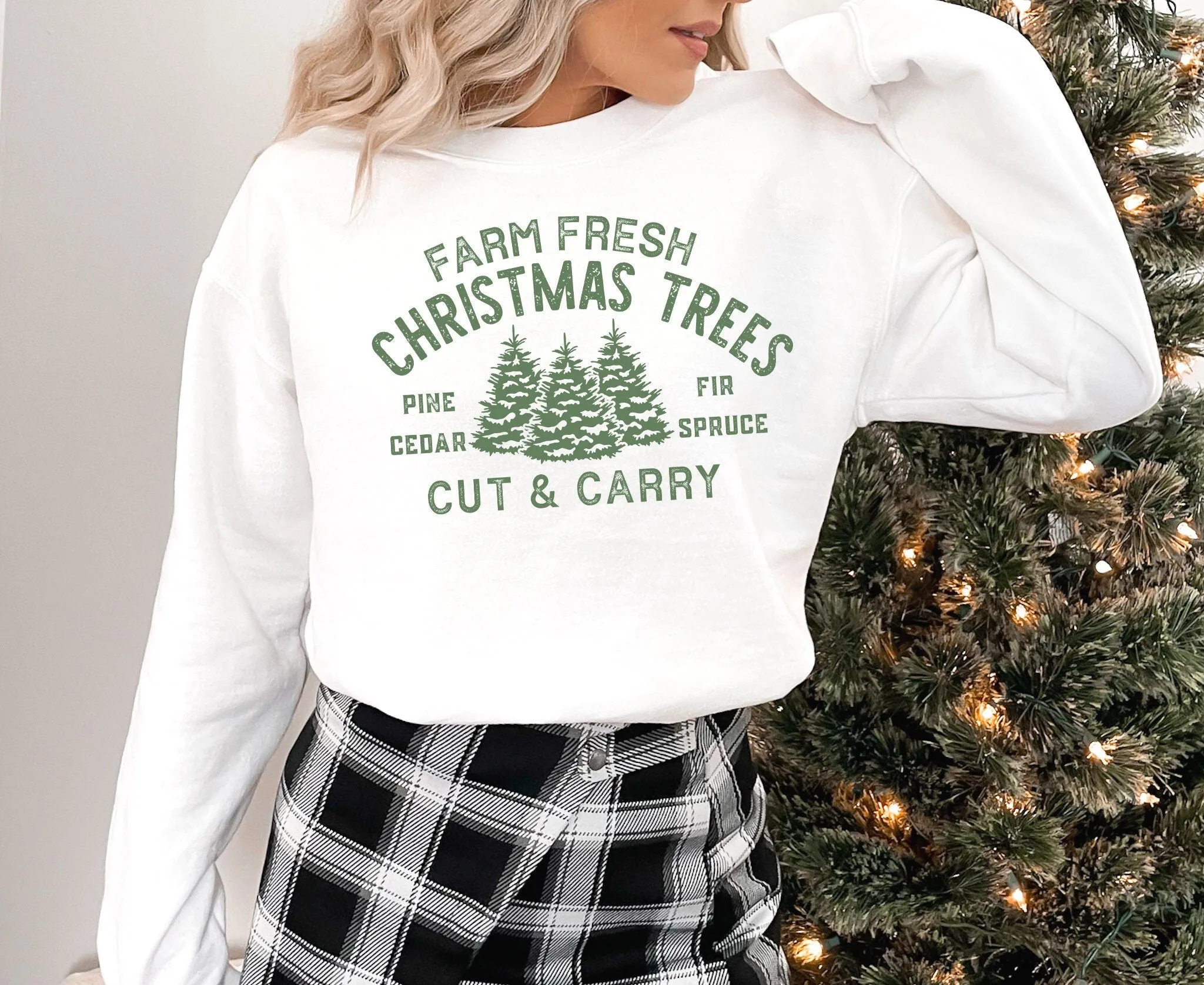 Farm Fresh Christmas Trees Holiday Sweatshirt