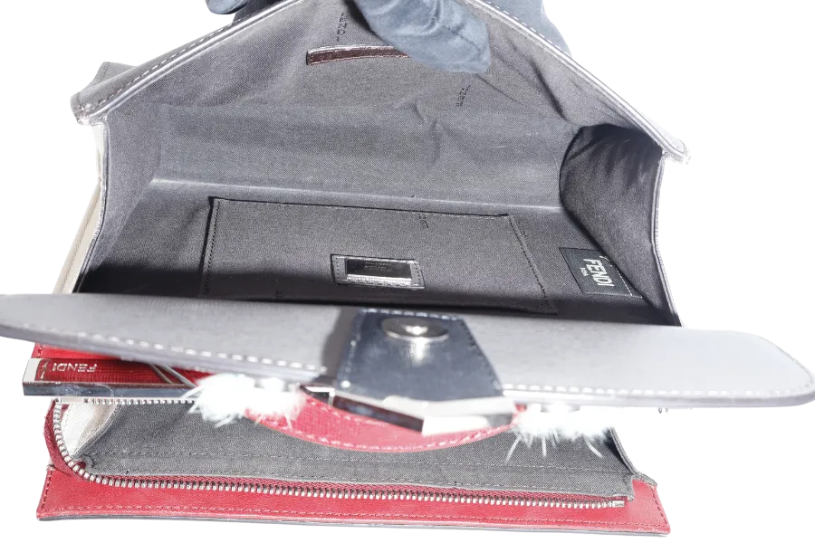 FENDI MINI MONSTER DEMI JOUR BAG GREY, RED, YELLOW BLUE COLOR WITH DUST COVER