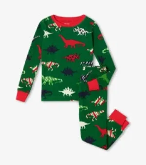 Festive Dino's Organic Cotton Pajama Set