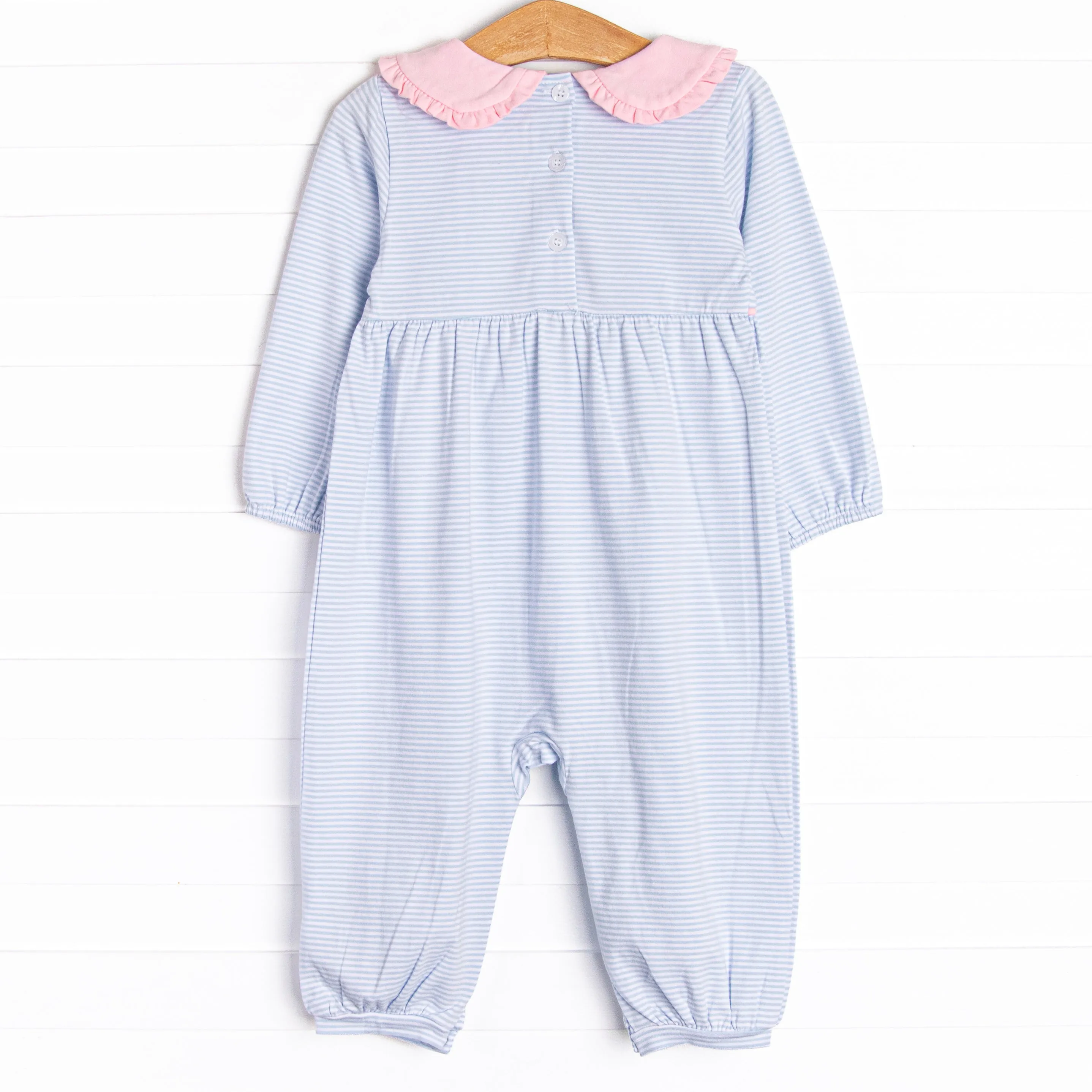 Finishing Touch Applique Romper, Blue
