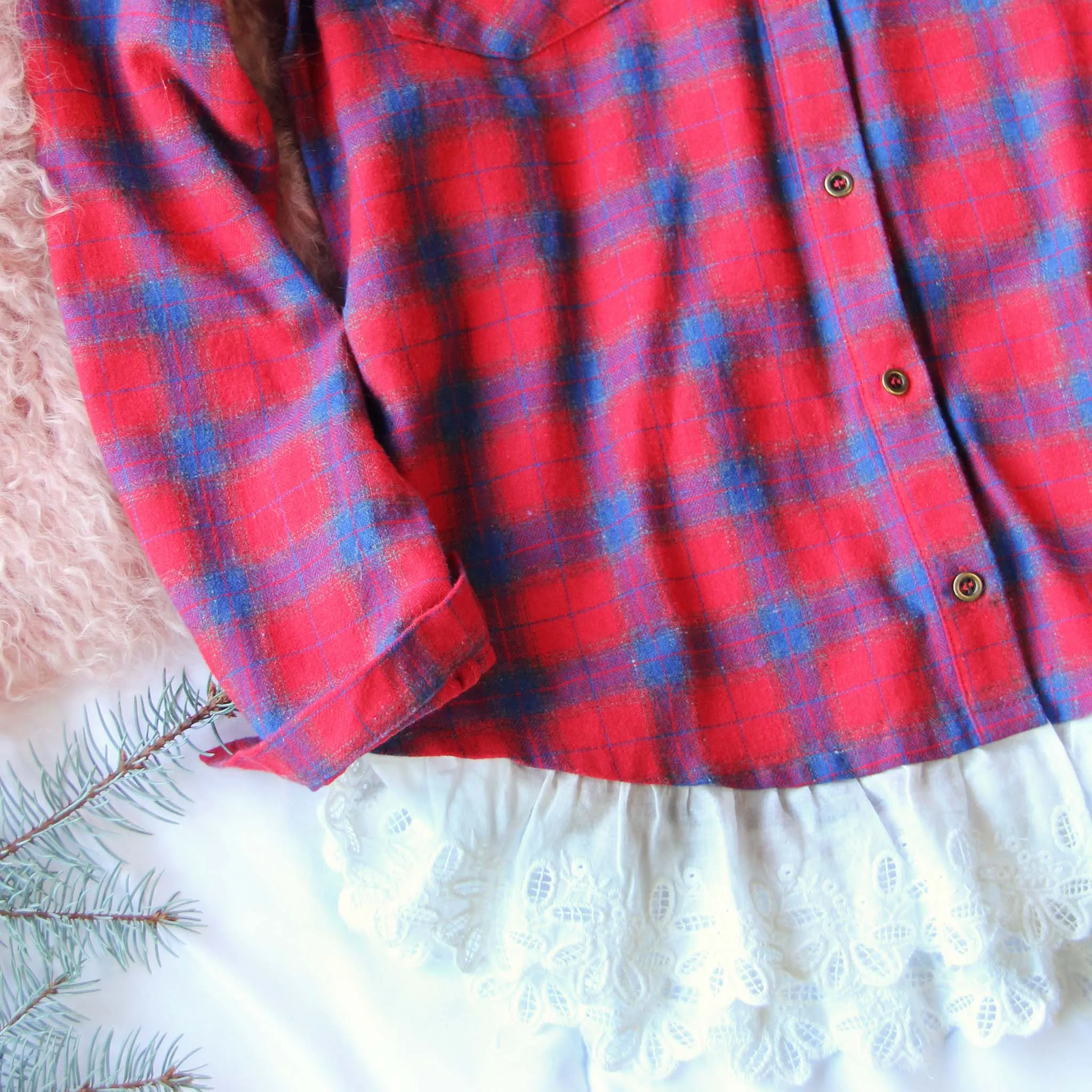 Flannel & Lace Top