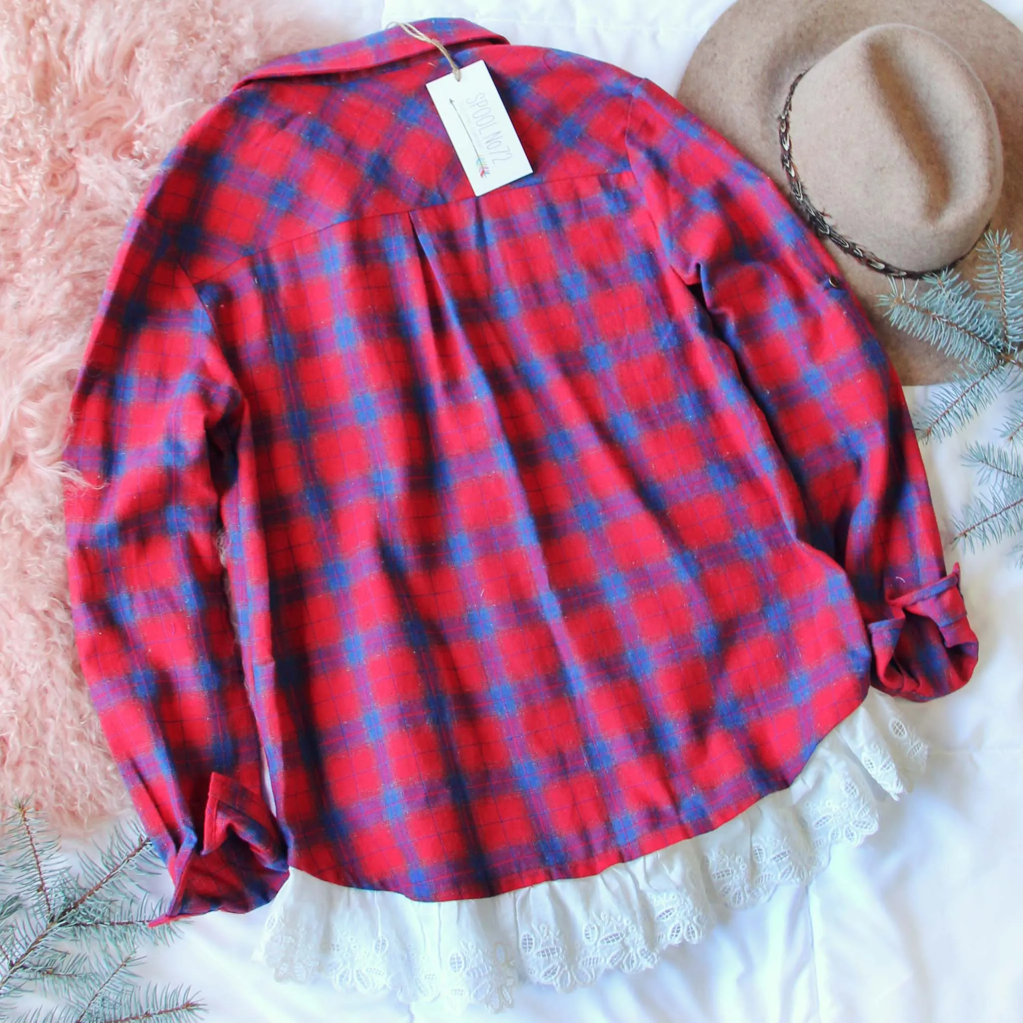 Flannel & Lace Top