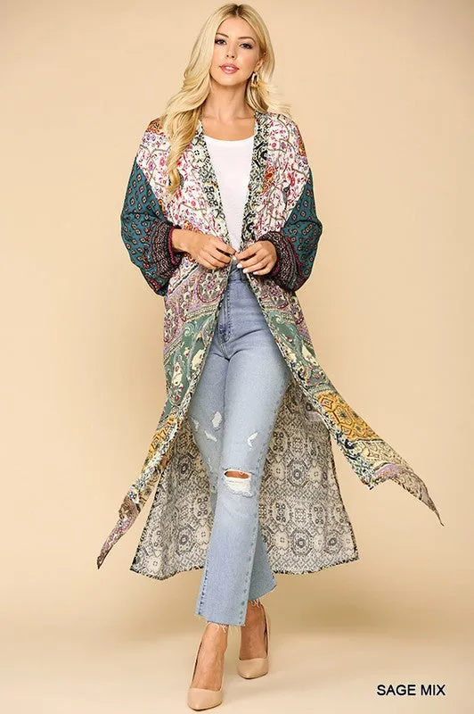 FLORA PRINTED MAXI KIMONO
