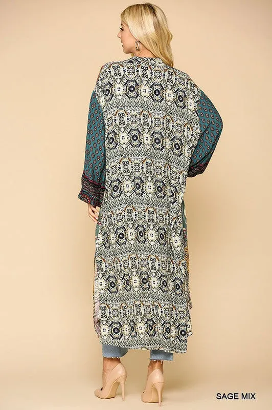 FLORA PRINTED MAXI KIMONO