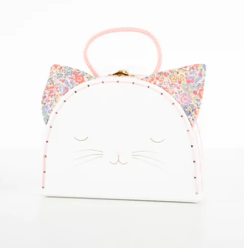 Floral Kitty Mini Suitcase Doll