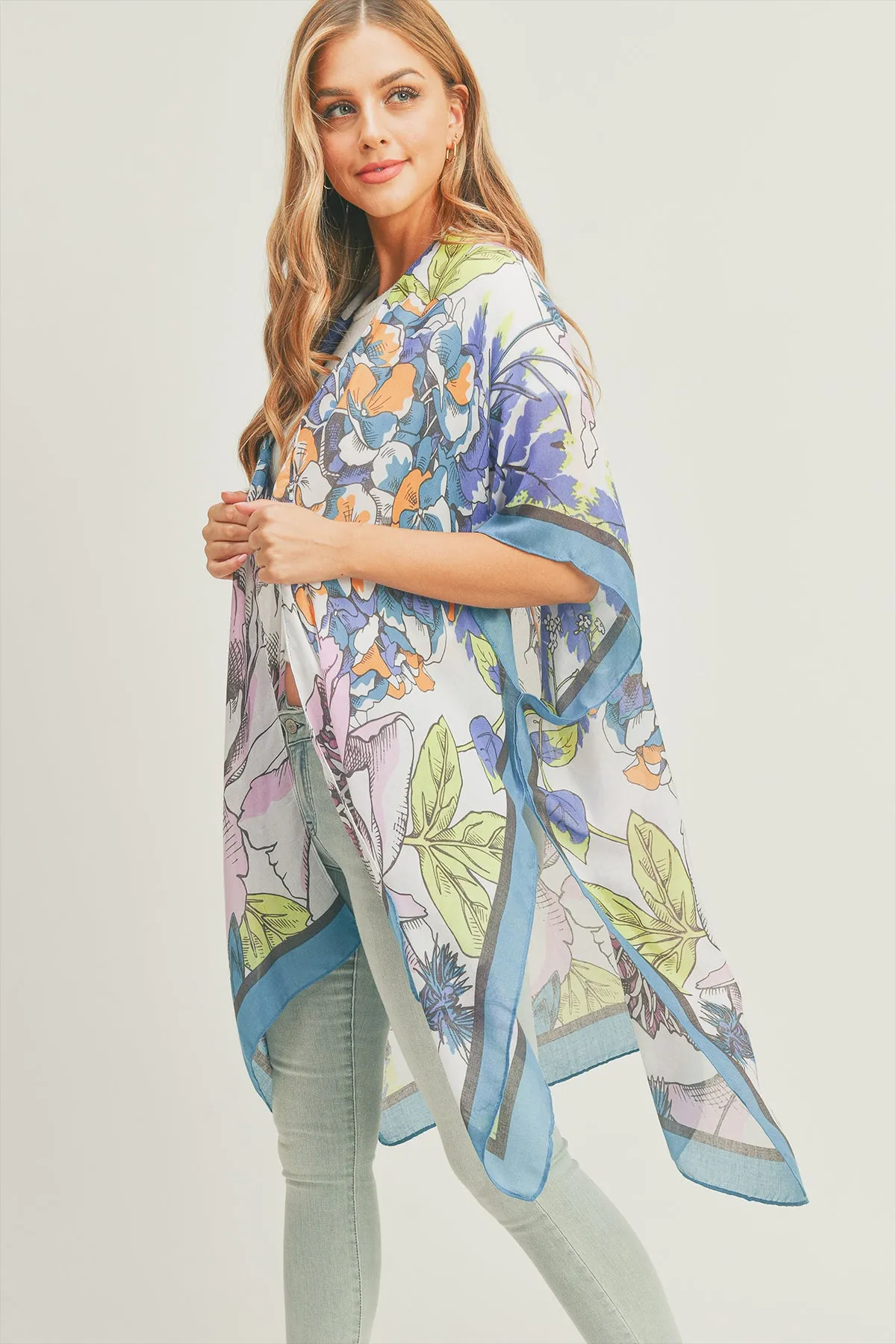 FLORAL PRINT KIMONO