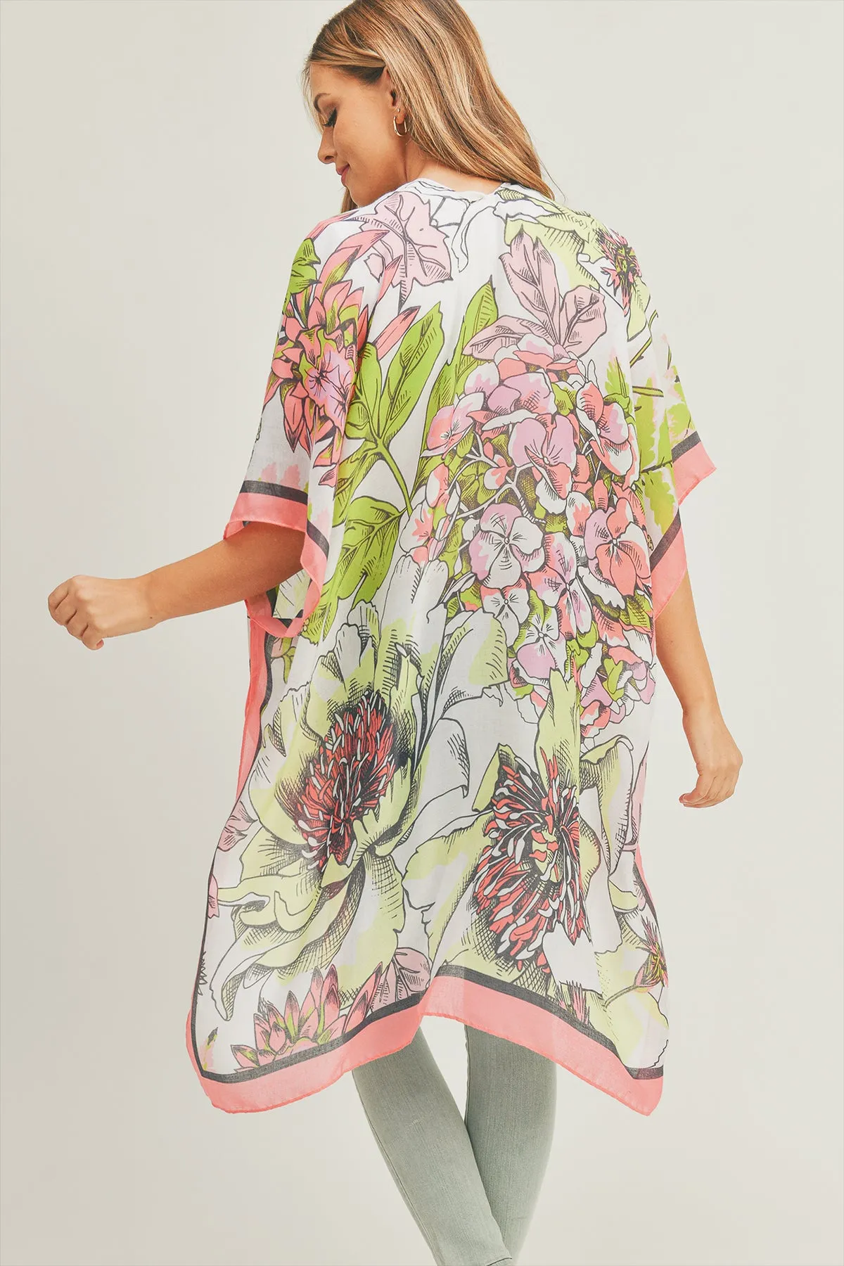 FLORAL PRINT KIMONO