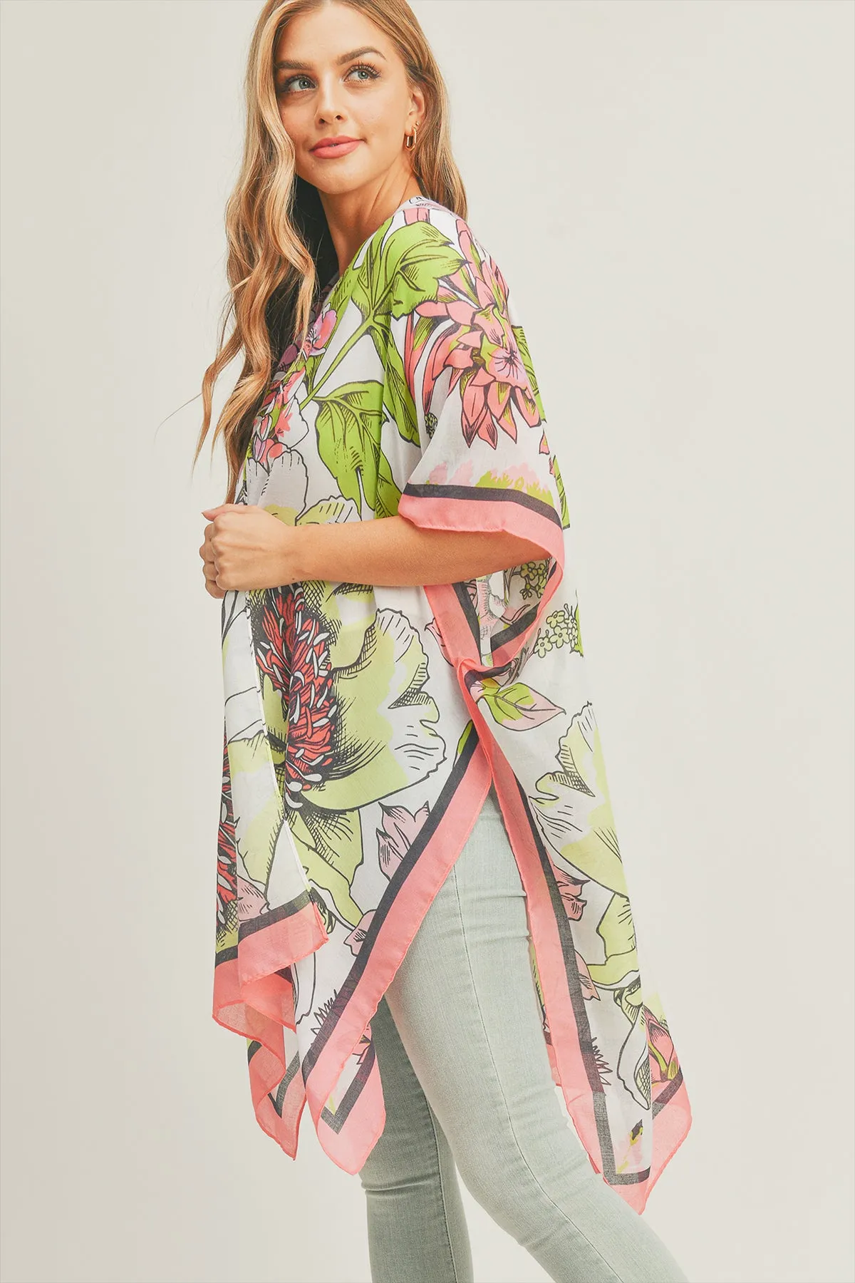 FLORAL PRINT KIMONO