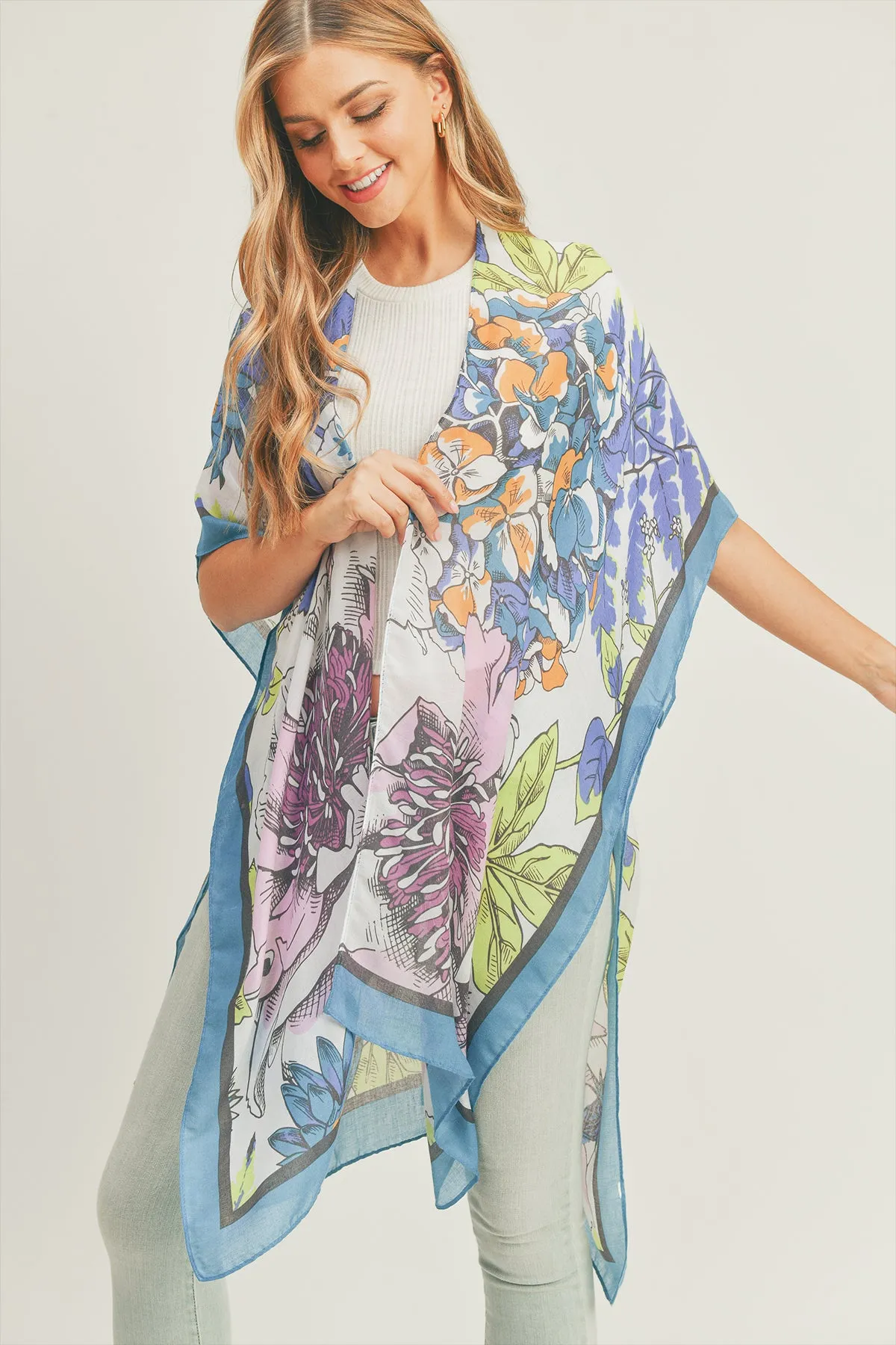 FLORAL PRINT KIMONO