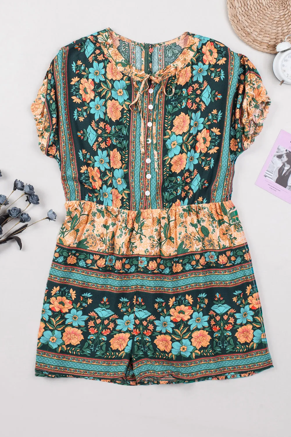 Floral Short Sleeve Romper