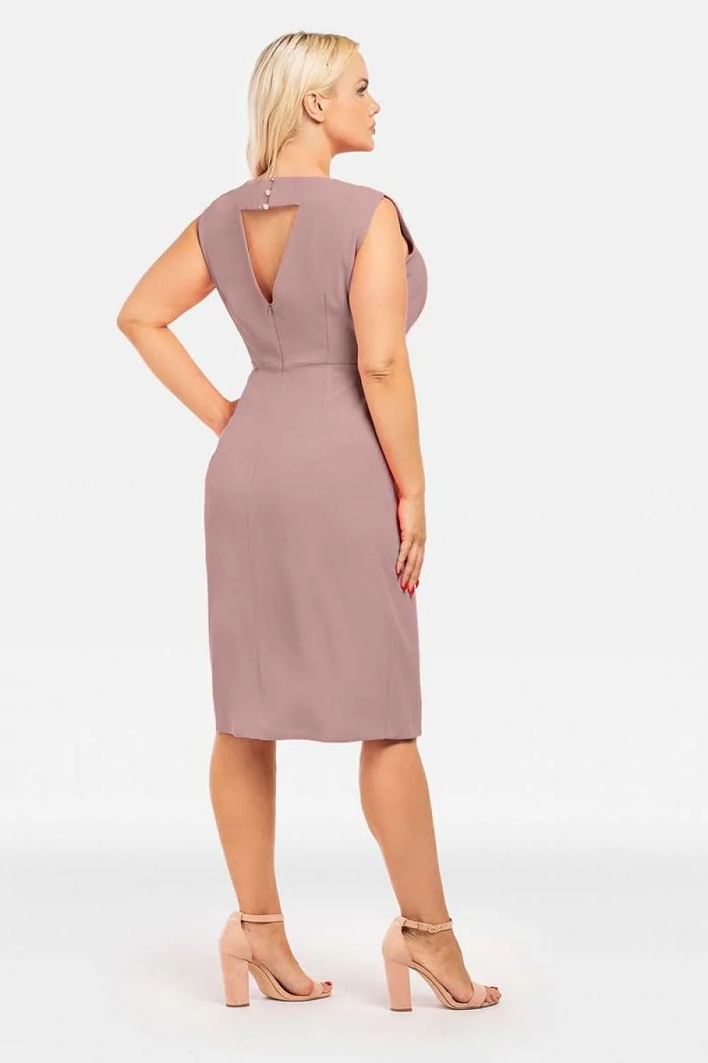 Florence Elegant Pleated Midi Dress – Timeless Sophistication with a Chic Back Cutout