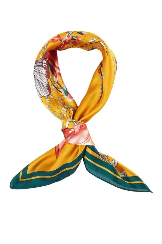 Flower Garden Printed Silky Square Scarf
