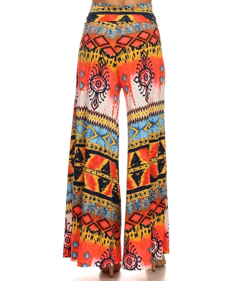 Foldover Palazzo Pants New Hilographics Coral
