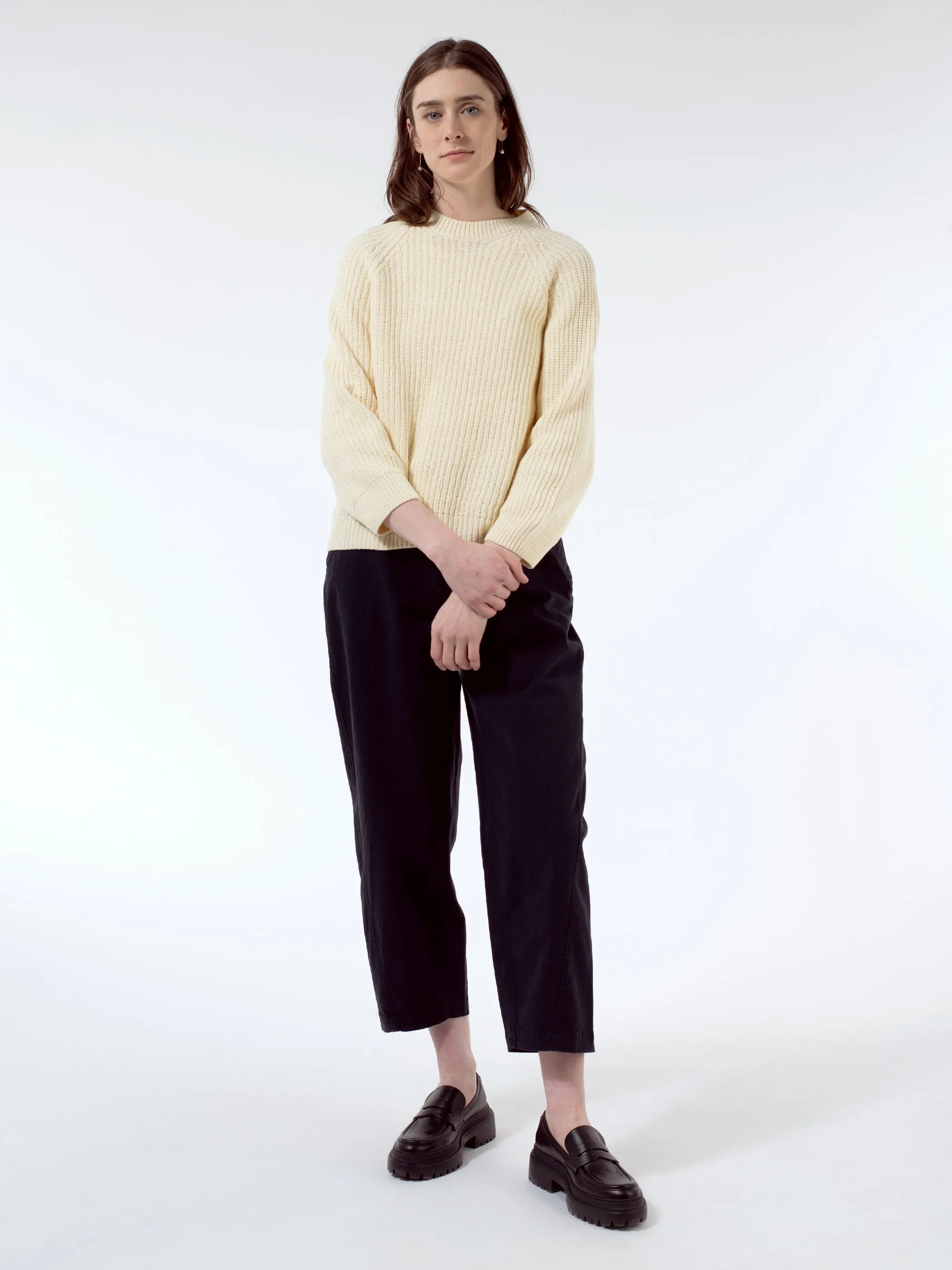 Forward Seam Cotton Twill Trousers