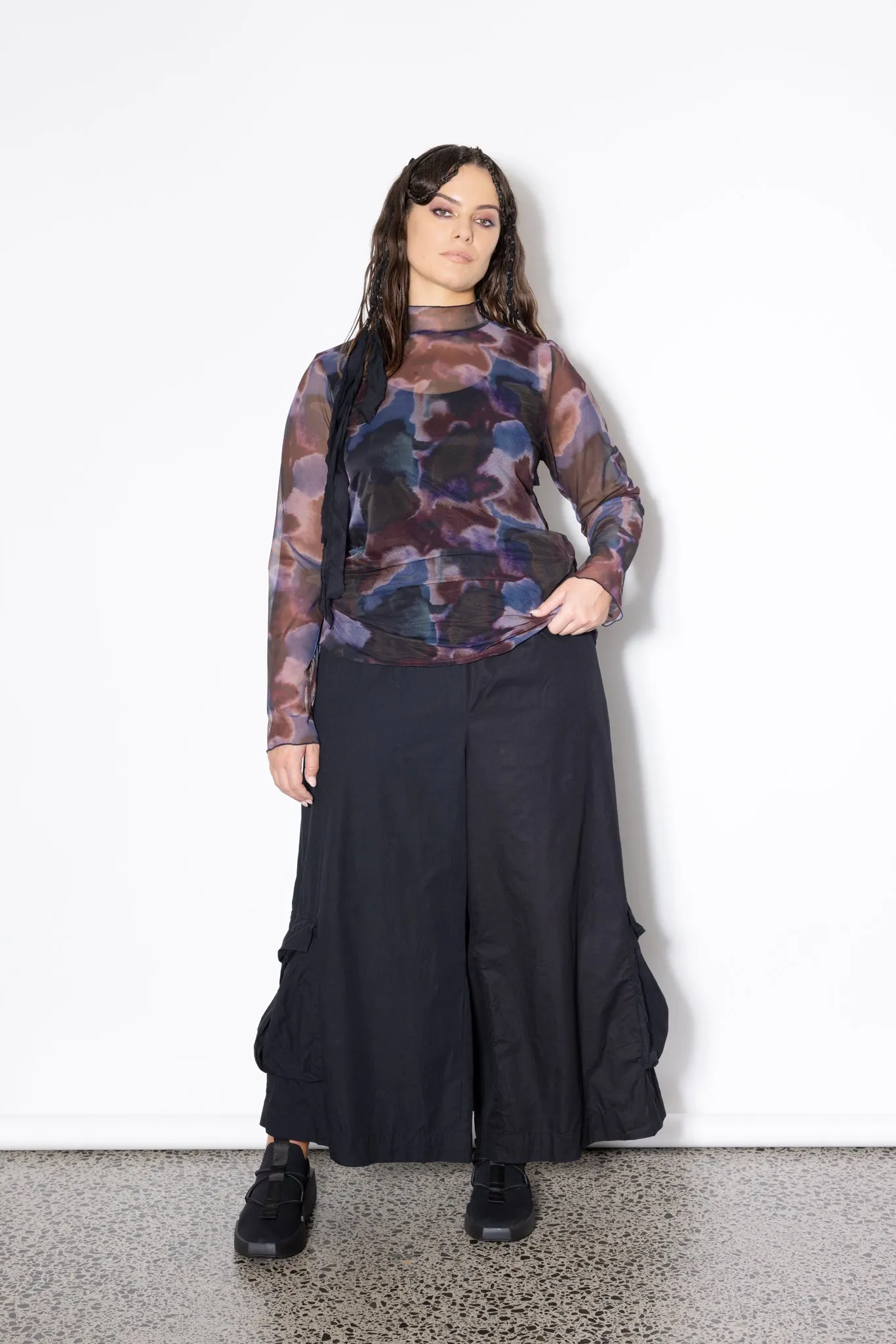 Freddie Layer Top - Smoke Print