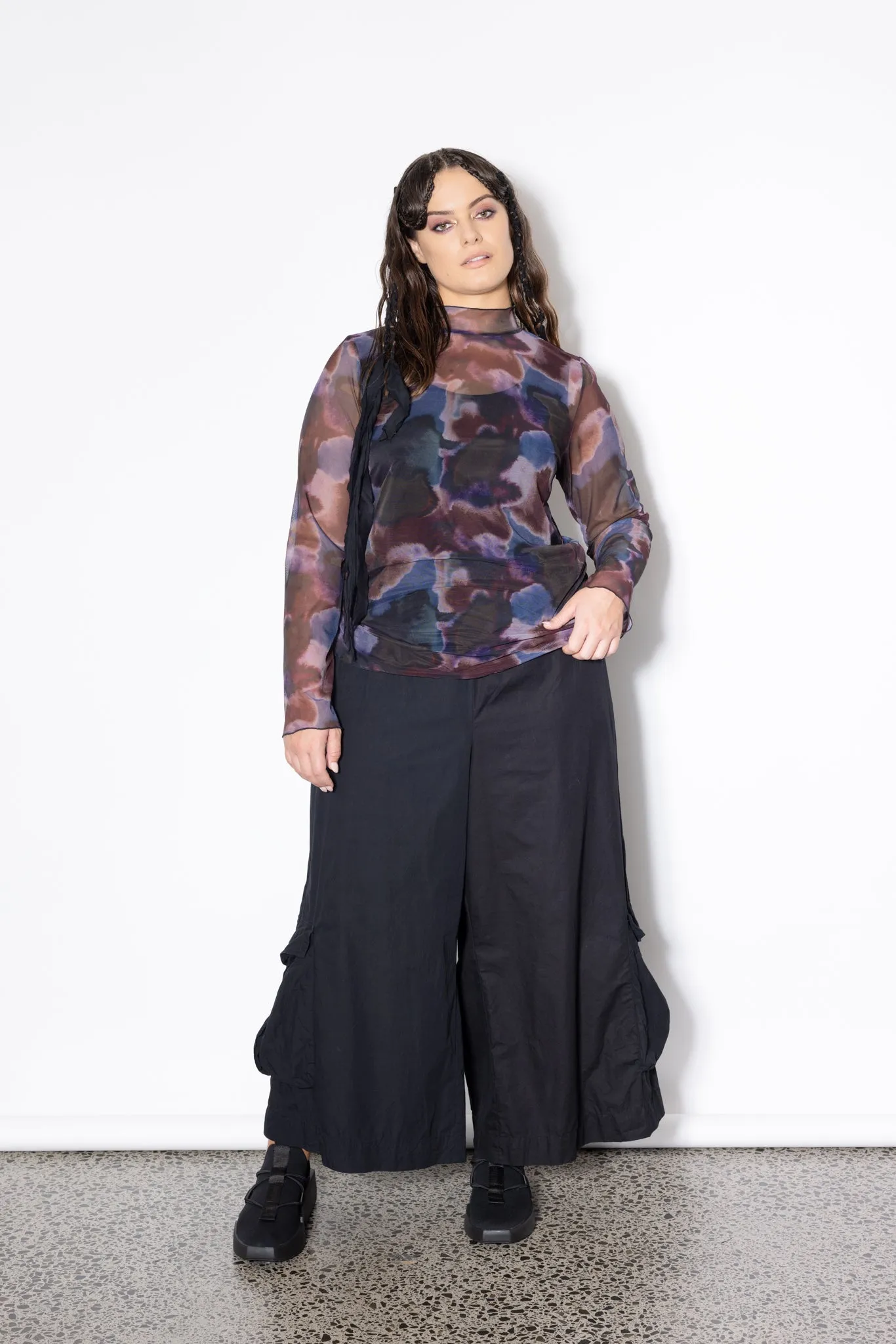 Freddie Layer Top - Smoke Print