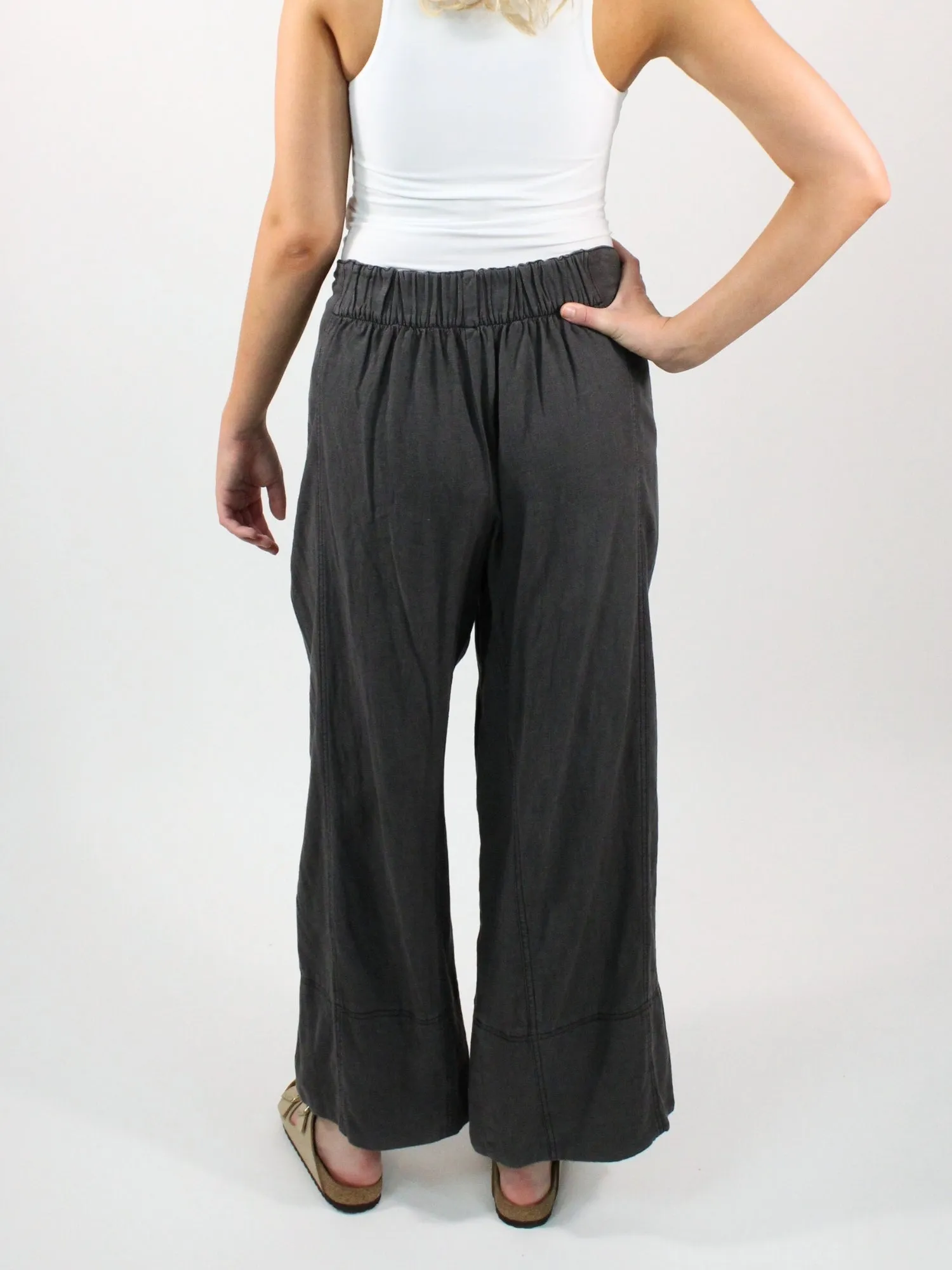 Free People Days End Linen Pull On Pants