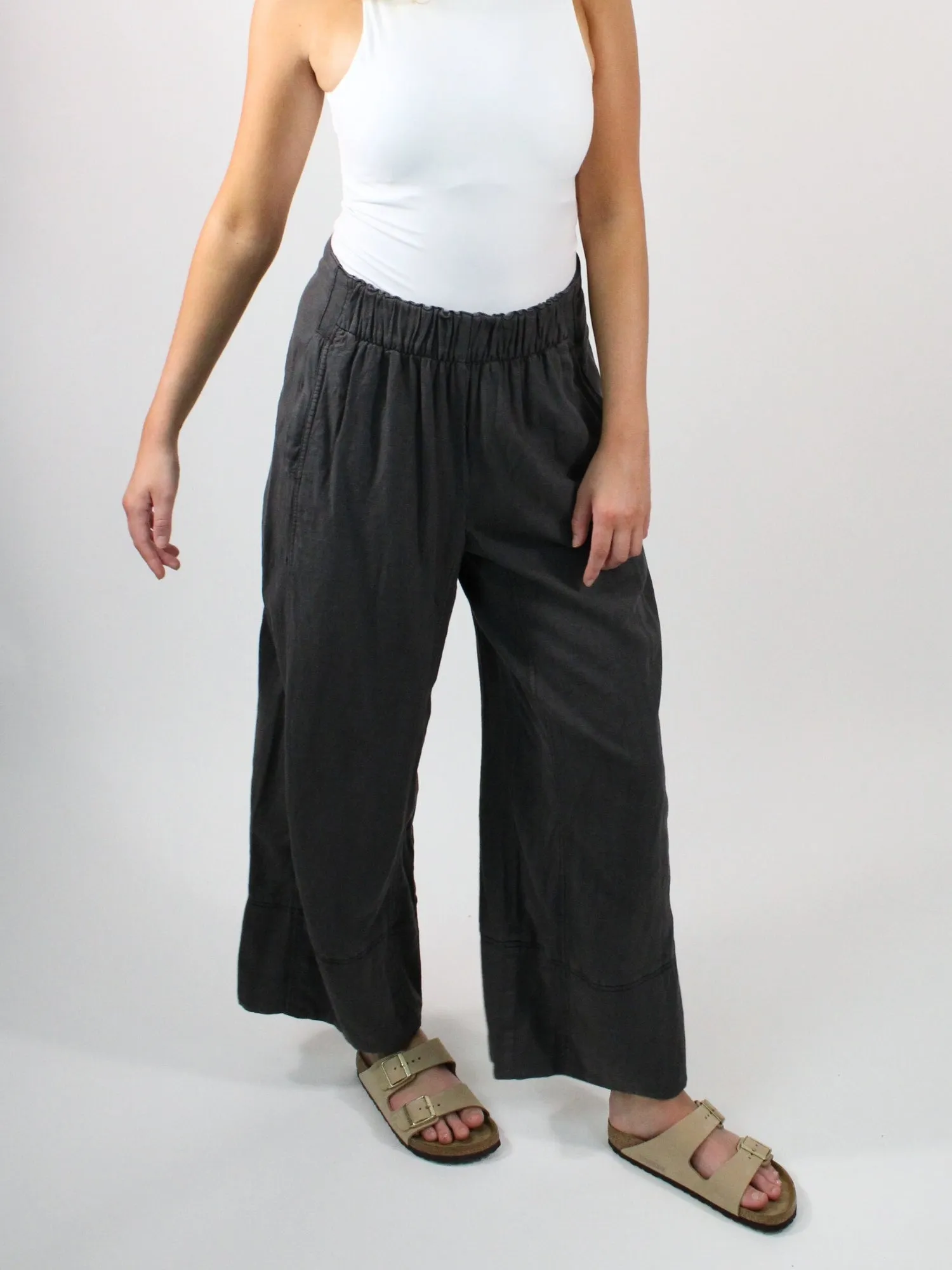 Free People Days End Linen Pull On Pants